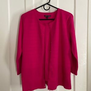 Cable & Gauge pink cardigan sweater set Large
